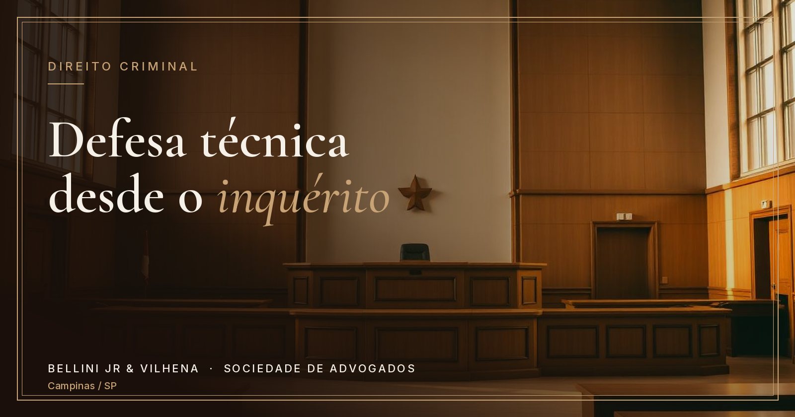 Capa do artigo: O papel da defesa técnica desde a fase de inquérito